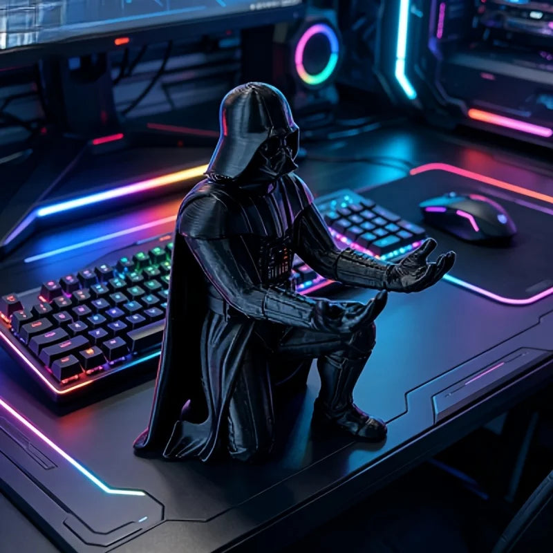 1 Piece 3D Printed Kneeling Vader Pen Holder, Cool Villain-Themed Desktop Decoration, Bookshelf Storage Decoration, Ideal for Decorating Office Study Spaces and as a Birthday Gift, Valentine's Day, Christmas, or Holiday Gift,