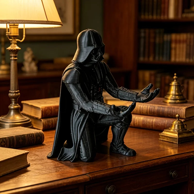 1 Piece 3D Printed Kneeling Vader Pen Holder, Cool Villain-Themed Desktop Decoration, Bookshelf Storage Decoration, Ideal for Decorating Office Study Spaces and as a Birthday Gift, Valentine's Day, Christmas, or Holiday Gift,