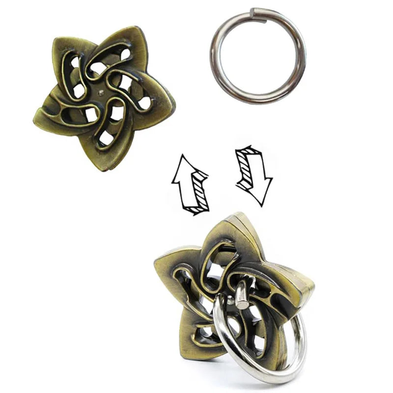 Difficult Metal Brain Teaser Puzzles for Adults Kids Magic Baffling IQ Logic Test Disentanglement Game Fun Challenge