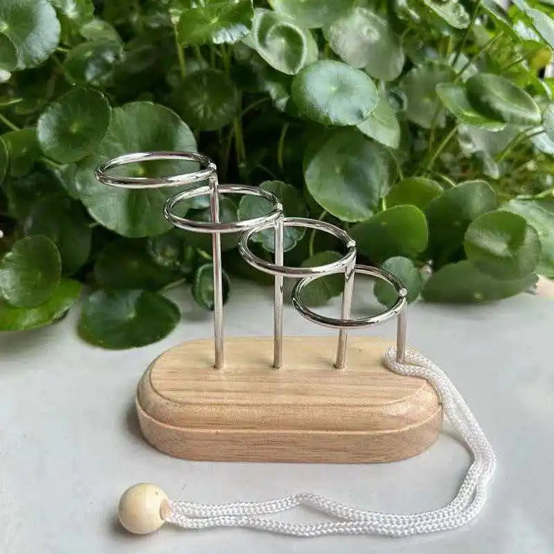 Classic Brain Teaser Puzzle Wooden Threading Rope Loop Puzzles String Solution Central Educational Toys For Kids Adults