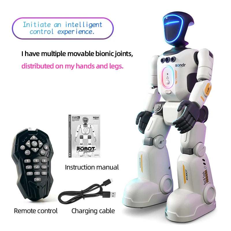 2026 Smart Programming Gesture Sensing Remote Control Robot 2.4G Joint Mobility Breathing Light Recording Function RC Robot New