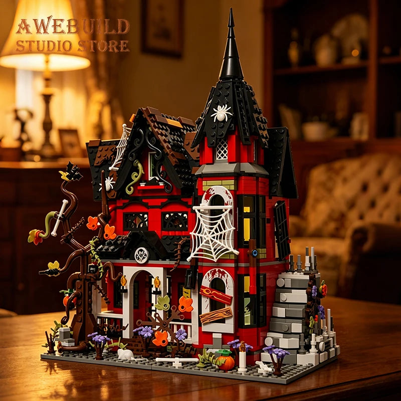 1249Pcs Haunted House Bricks 3D Model Horror Vampire Building MOC Set City Ghost Architecture Blocks Toys Adult Gifts Home Decor