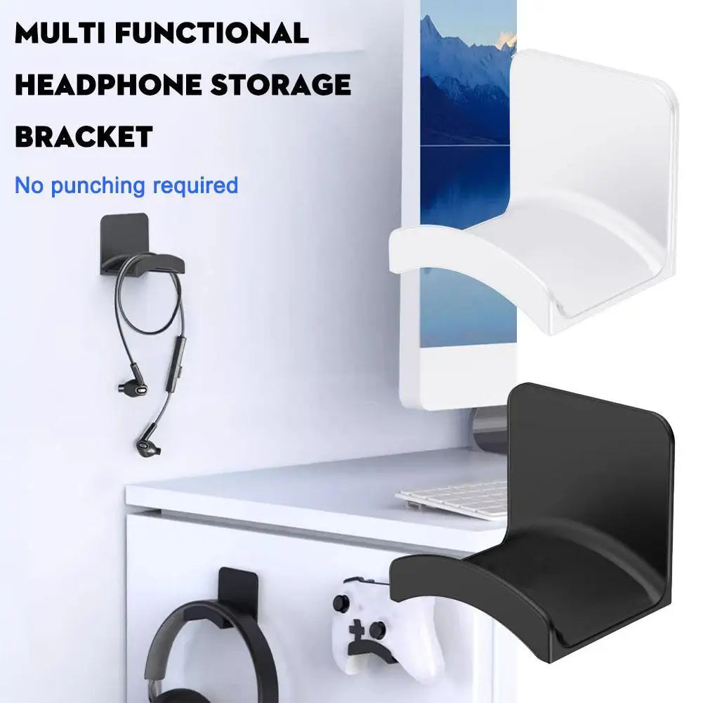 1-10PCS Wall Mount Headphone Stand Adhesive Headphone Holder Under Desk Headset Rack Holder Support For Gaming Earphone Bracket