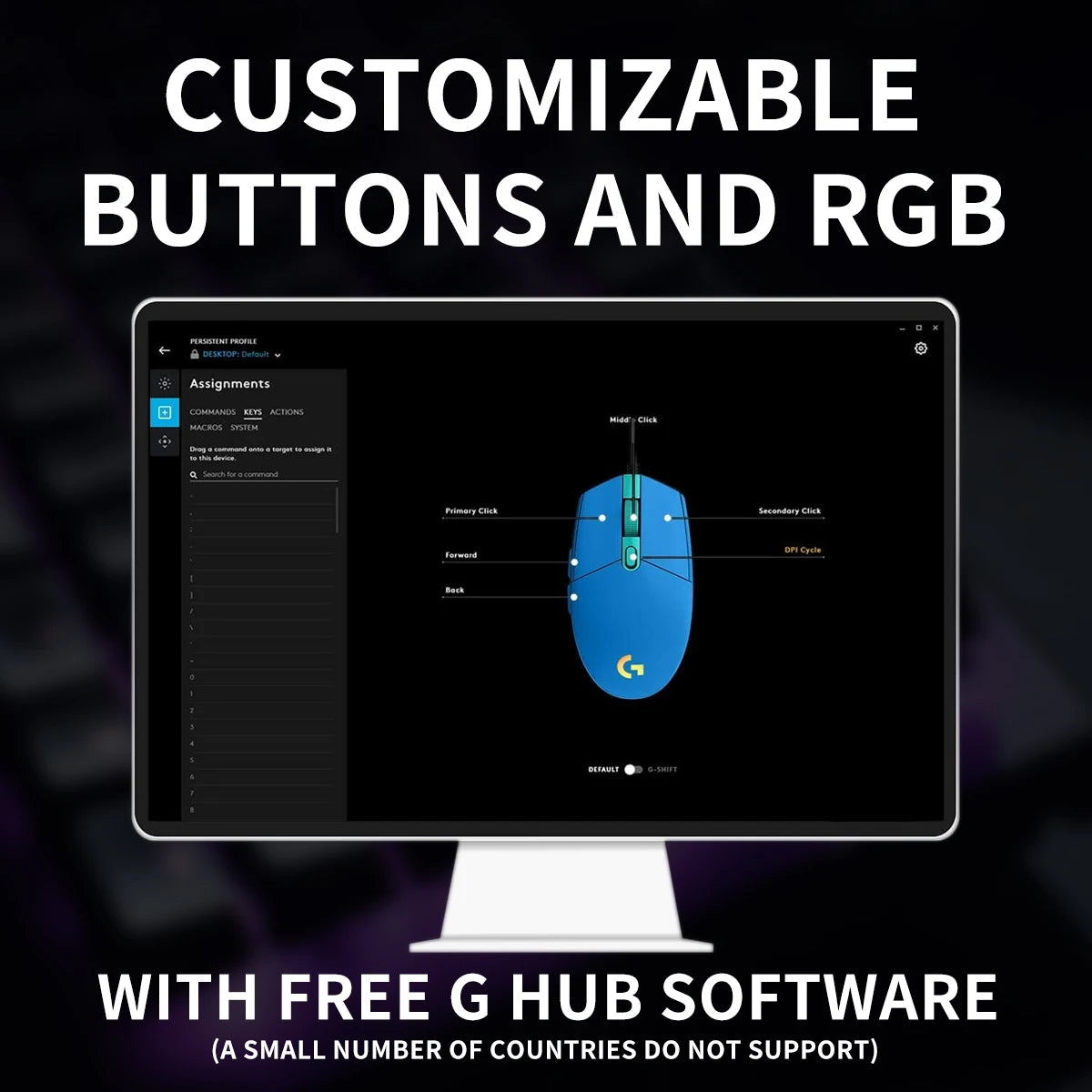 Logitech G203/G402 E-sports office mouse with powerful electronic performance and wide-area quiet noise reduction.