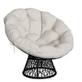 Oversized 40'' Papasan Chair, Ergonomic Wicker Swivel Chair With Thick Cushion & Steel Frame For Adults, Living Room