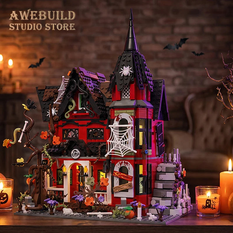 1249Pcs Haunted House Bricks 3D Model Horror Vampire Building MOC Set City Ghost Architecture Blocks Toys Adult Gifts Home Decor
