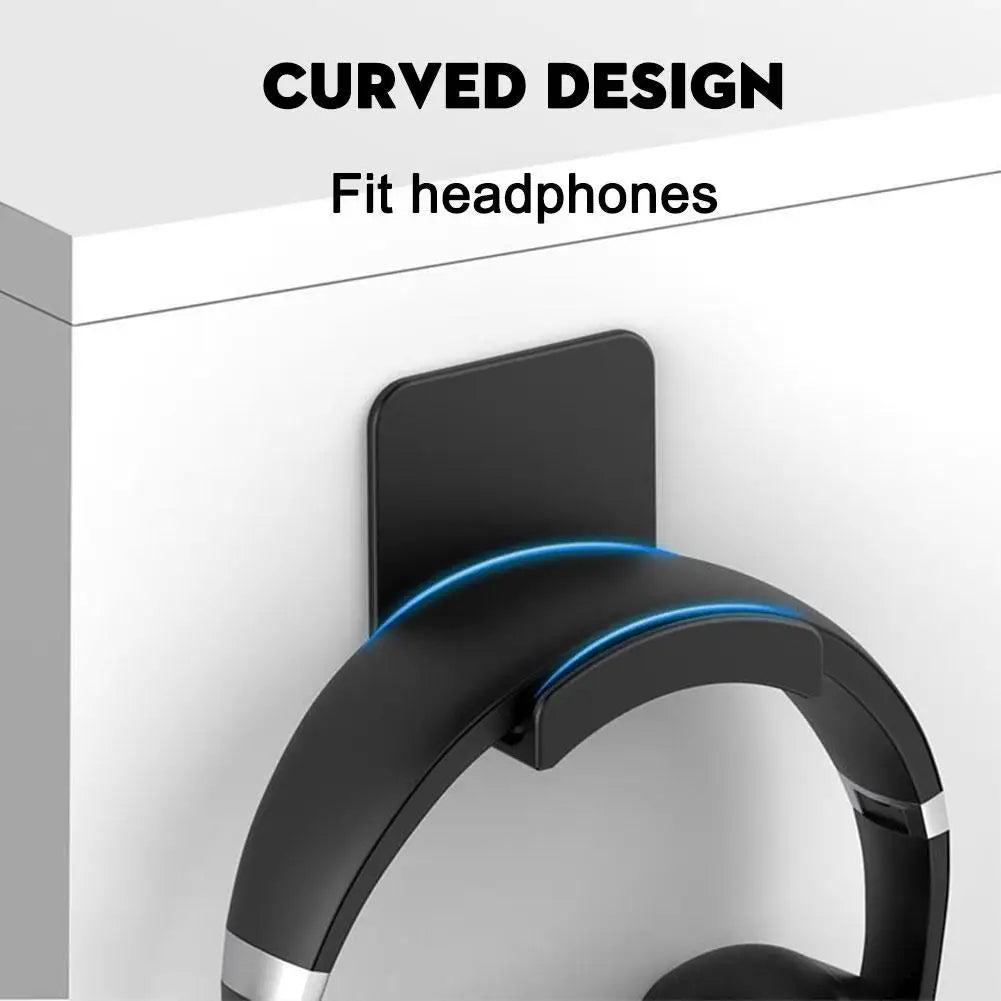 1-10PCS Wall Mount Headphone Stand Adhesive Headphone Holder Under Desk Headset Rack Holder Support For Gaming Earphone Bracket