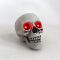 Skeleton Skull Decor Halloween Resin Skull Statues with Red Led Lights Human Skull Sculpture Bone Prop Horror House Party