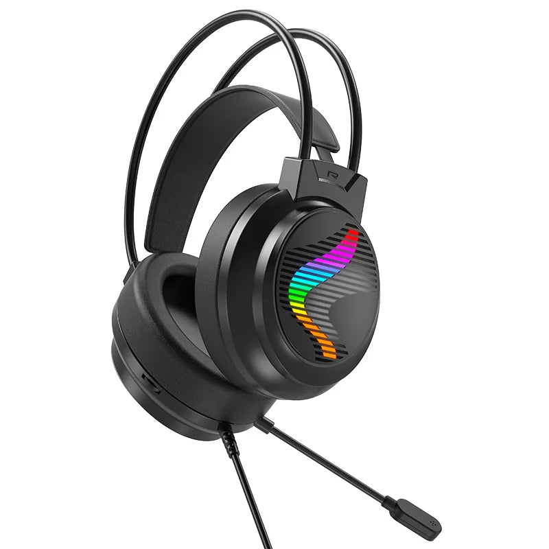 Acinaci J11  Gaming Headset for PS4 PC Xbox One PS5 Switch via 3.5mm Audio Jack, with Mic, LED Light