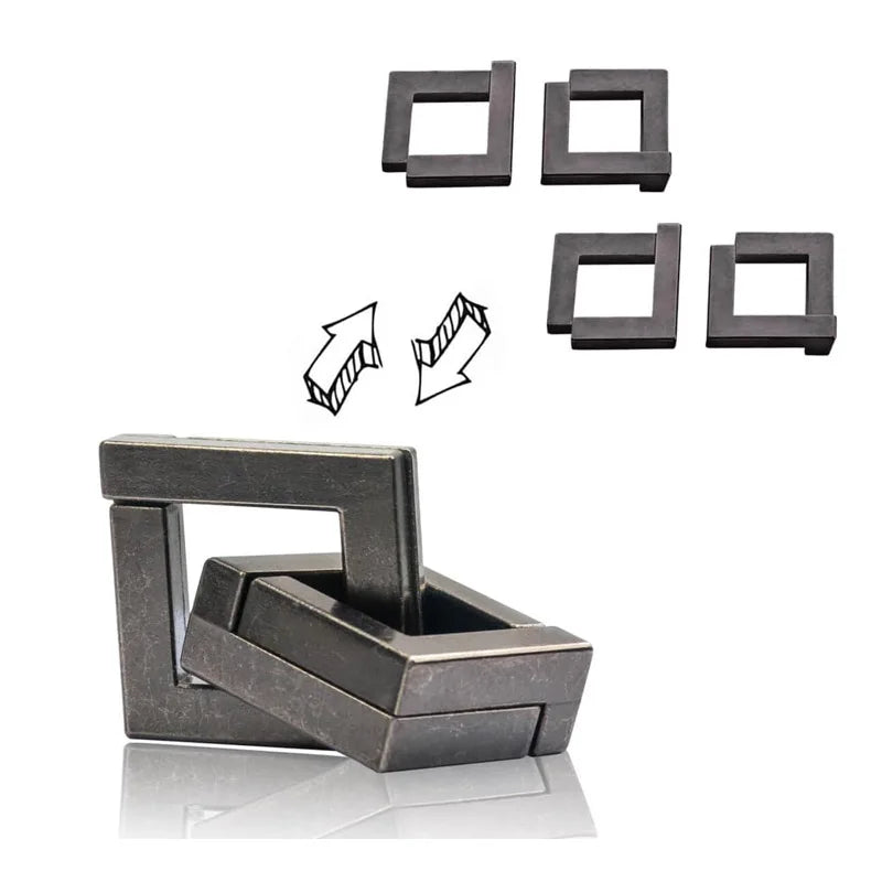 Difficult Metal Brain Teaser Puzzles for Adults Kids Magic Baffling IQ Logic Test Disentanglement Game Fun Challenge