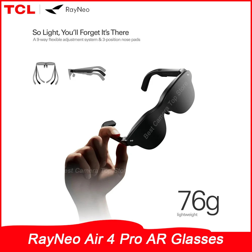 RayNeo Air 4 Pro AR Glasses 4K HDR10 135" Virtual Screen Micro-OLED 120Hz Head-Mounted XR Bluetooth DP