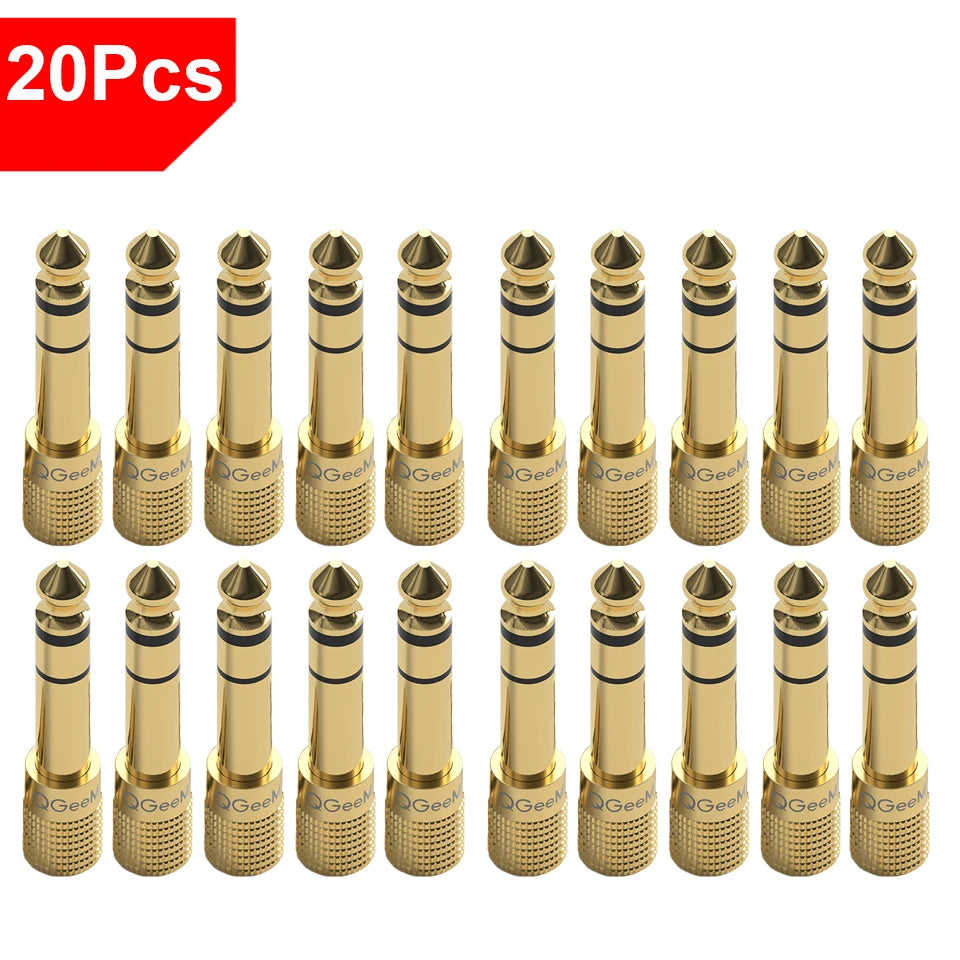 QGeeM Jack 6.5 6.35mm Male Plug to 3.5mm Female Connector Headphone Amplifier Audio Adapter Microphone AUX 6.3 3.5mm Converter