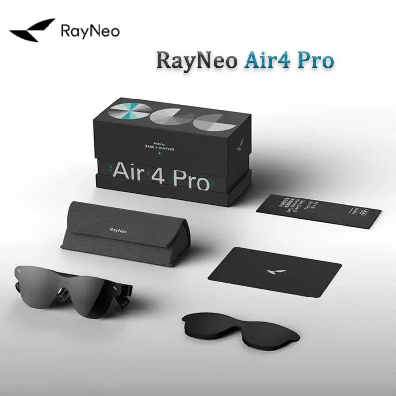 RayNeo Air 4 Pro Smart AR Glasses Supports HDR10 3840Hz 4 Speakers 1200 Nits Micro-OLED Dual-Layer Screen AR Glasses