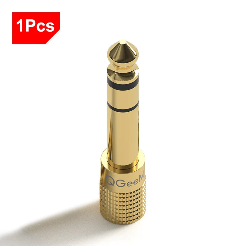 QGeeM Jack 6.5 6.35mm Male Plug to 3.5mm Female Connector Headphone Amplifier Audio Adapter Microphone AUX 6.3 3.5mm Converter
