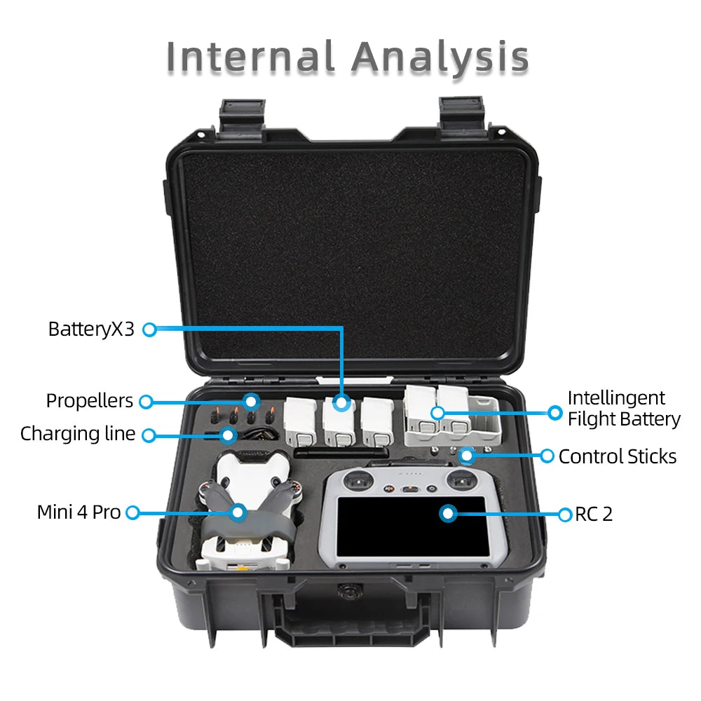 For DJI Mini 4 Pro Case Mini 4 Pro Explosion Proof Case Mini 4 Pro Bag Portable Waterproof Box Hard Shell Large Capacity Case