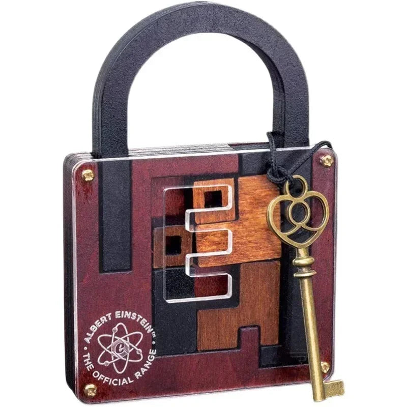 Challenging Classic Wooden Brainteaser Puzzle Game Perfect IQ Lock Challenge Toy Gift For Kids Children’s Cognitive Development