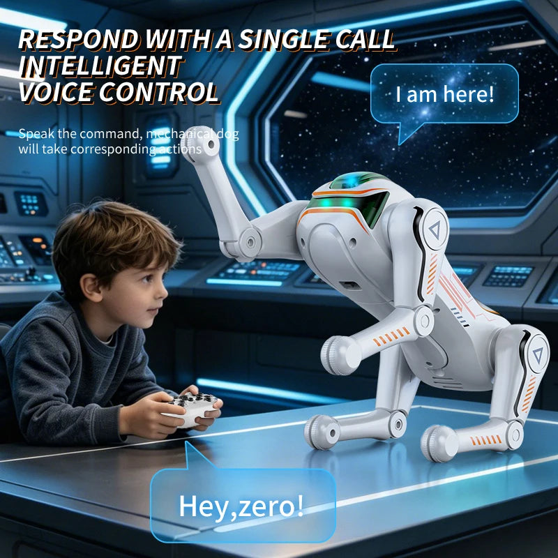 Remote Control Programming Simulation AI Machine Dog Voice Dialogue Electric Children's Intelligent Mechanical Dog Toy