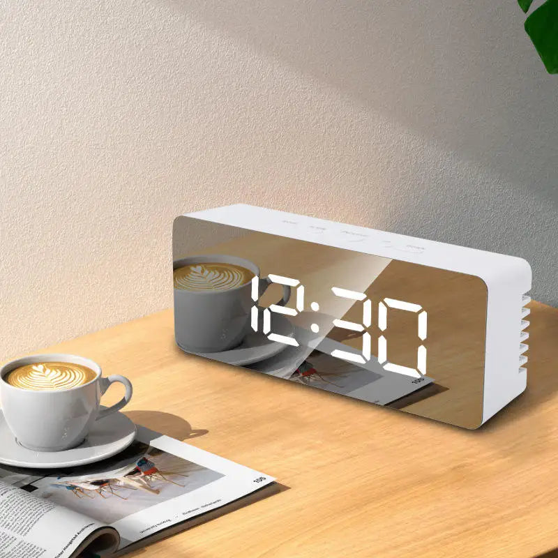 LED Digital Alarm Clock Electronic Desktop with Temperature Display for Bedroom Home Office Suitable for Teens And Kids