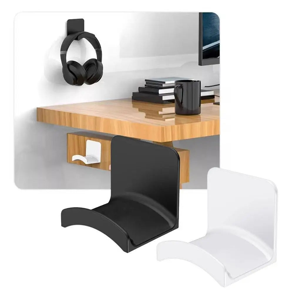 1-10PCS Wall Mount Headphone Stand Adhesive Headphone Holder Under Desk Headset Rack Holder Support For Gaming Earphone Bracket