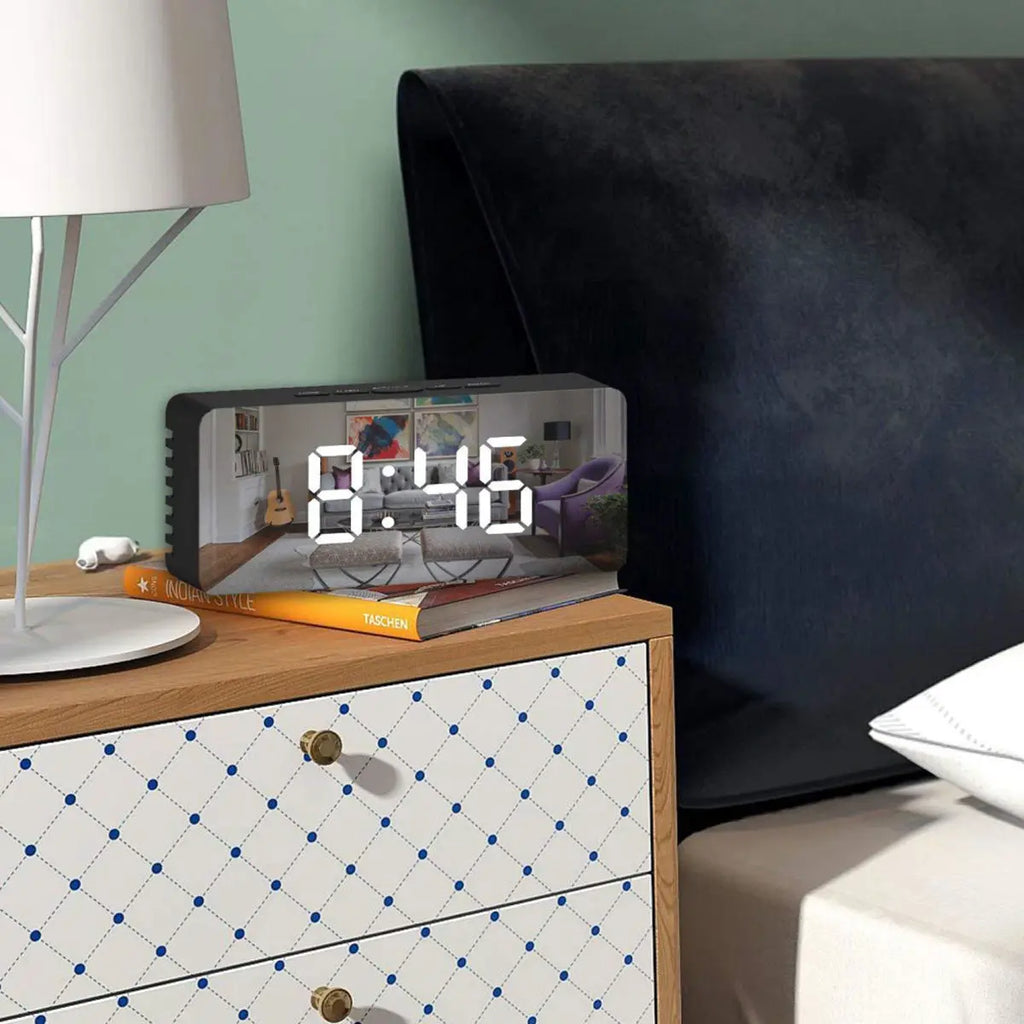 LED Digital Alarm Clock Electronic Desktop with Temperature Display for Bedroom Home Office Suitable for Teens And Kids