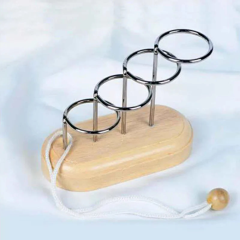 Classic Brain Teaser Puzzle Wooden Threading Rope Loop Puzzles String Solution Central Educational Toys For Kids Adults