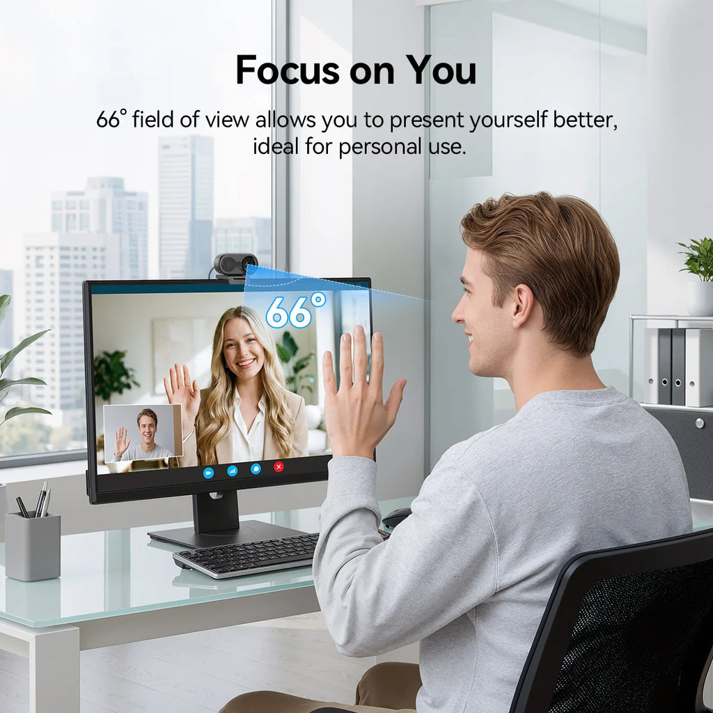 4K/2K/1080P Webcam EMEET C100 USB Computer Camera for Living/ Video Call/ Conference