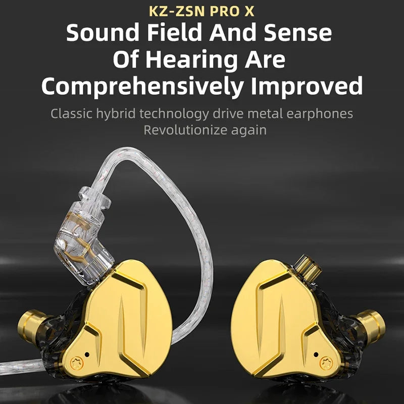 KZ ZSN PRO X 1BA 1DD Hybrid Drive HIFI Metal In Ear Earphone Sport Noise Cancelling Earbud Headset KZ ZAX ZSX AS16 ZSNPROX
