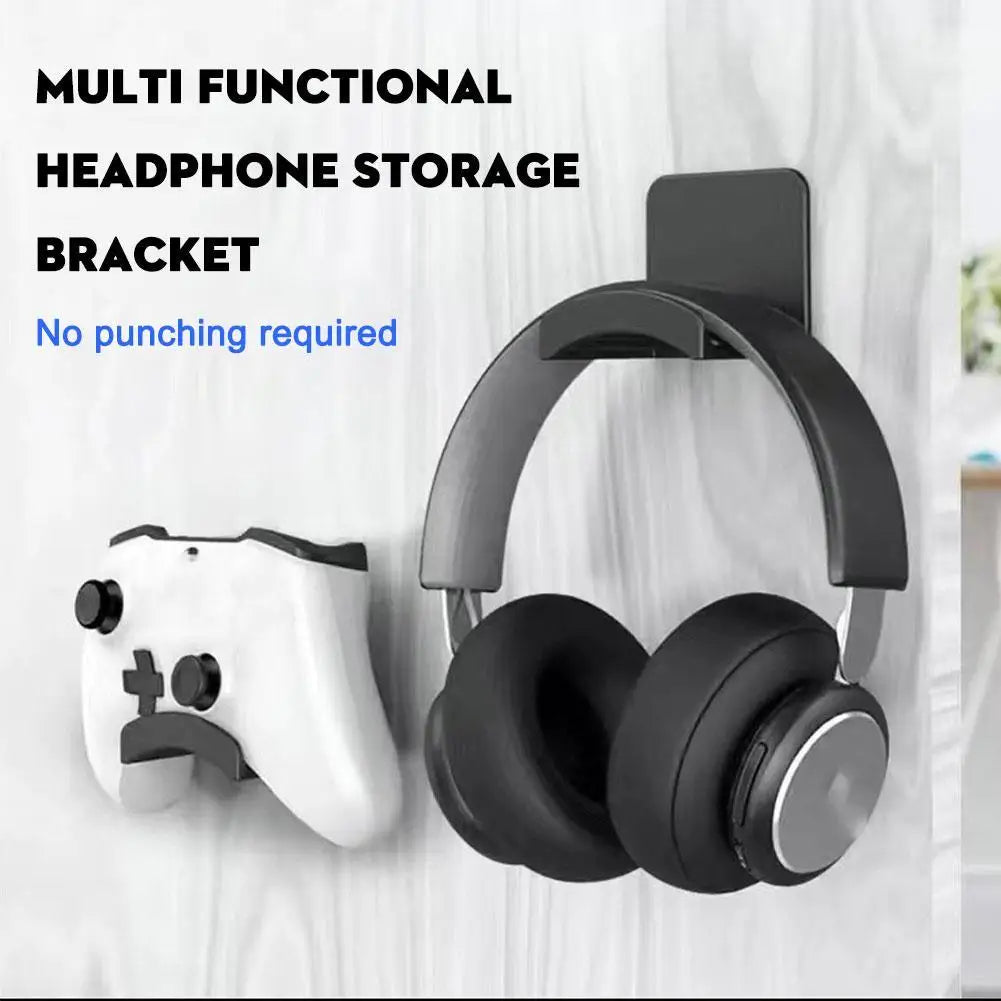 1-10PCS Wall Mount Headphone Stand Adhesive Headphone Holder Under Desk Headset Rack Holder Support For Gaming Earphone Bracket