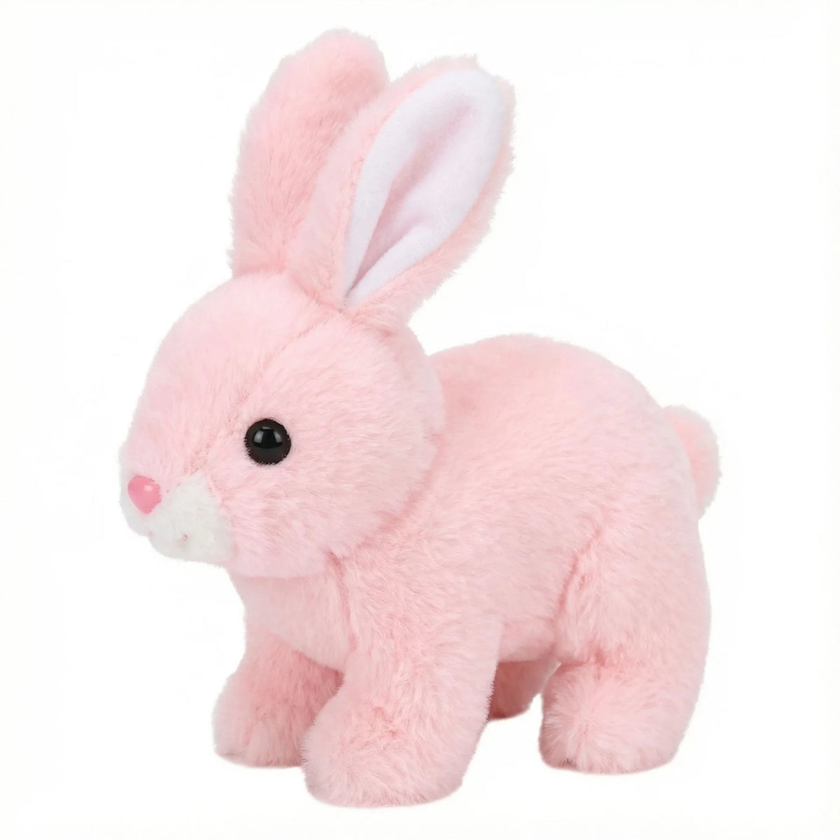 Electric Simulation Rabbit Plush Toy Walking Barking Moving Mouth Realistic Pet Bunny Stuffed Doll Cute Interactive Animal Toy