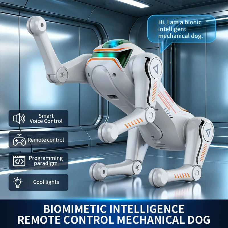 Remote Control Programming Simulation AI Machine Dog Voice Dialogue Electric Children's Intelligent Mechanical Dog Toy