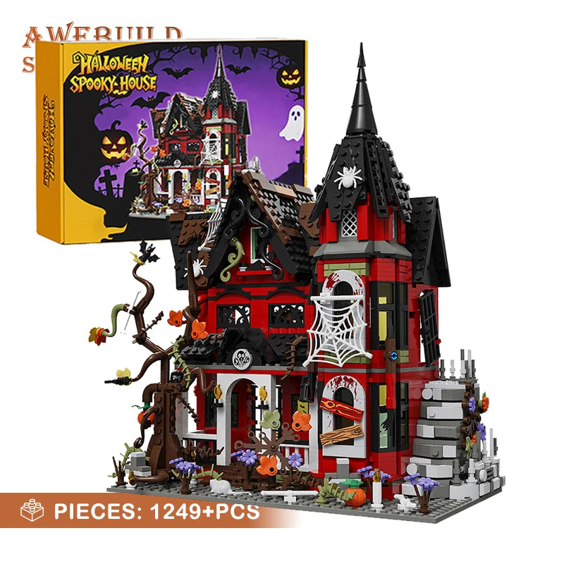 1249Pcs Haunted House Bricks 3D Model Horror Vampire Building MOC Set City Ghost Architecture Blocks Toys Adult Gifts Home Decor