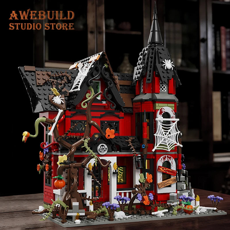1249Pcs Haunted House Bricks 3D Model Horror Vampire Building MOC Set City Ghost Architecture Blocks Toys Adult Gifts Home Decor