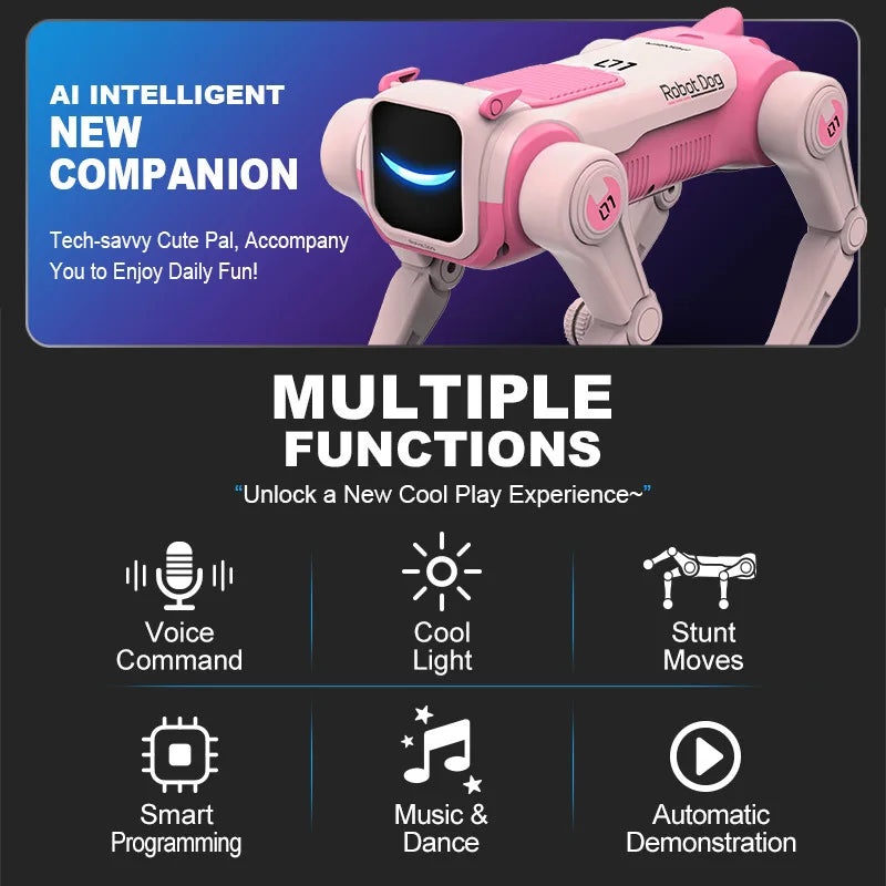 Cool Stuff Toy Car Funny Gift-Hot Kawaii AI Intelligent Rc Robot Dog,Remote Control Car,Electronic Pet Dog,Rc Cars Toys for Kids