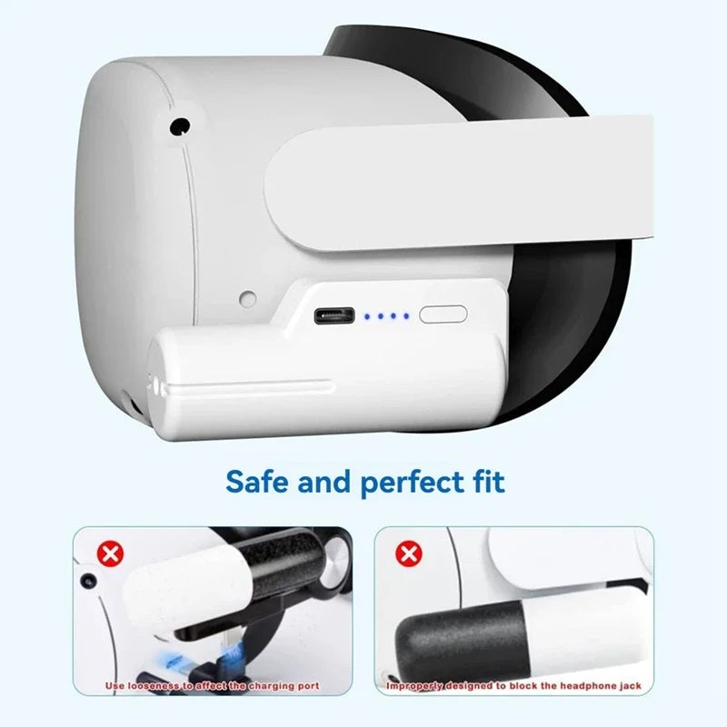 For Mate Quest 2/3/3s VR Power Bank Battery Design Headset Rechargeable Battery Pack Type-C for Quest 2 Headset Accessories