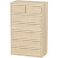 Natural Wood 7-Drawer Dresser, Vertical Storage Cabinet Sturdy PB board, anti-tip safety kit. Space-saving storage, for bedroom, living room, entrance, children's room