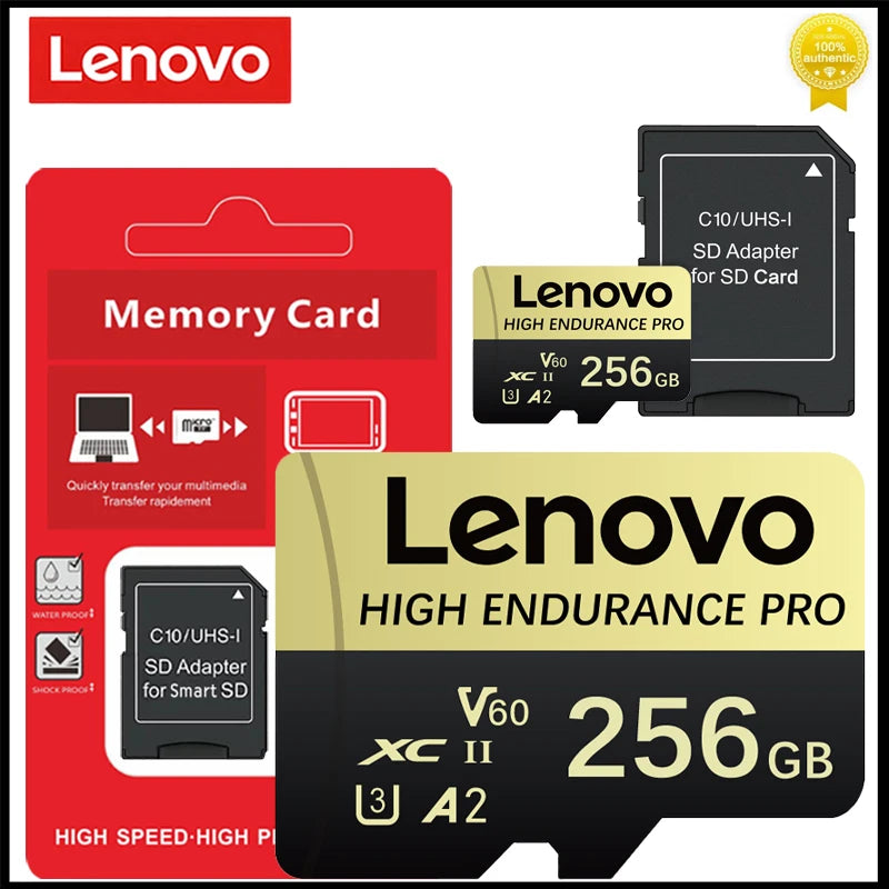 Lenovo SD Memory Card 2TB 1TB Class 10 High Speed Micro TF Card 1TB 512GB For Nintendo Switch PC Smart Phone SD Card 128GB 256GB