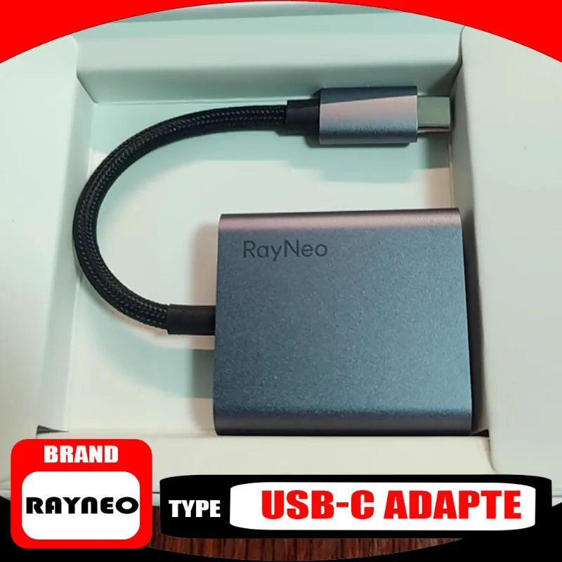 RayNeo USB-C Adapter Portable Converter Same Screen Adapter for RayNeo Air Glasses Adapter C-Mount Game Equipment