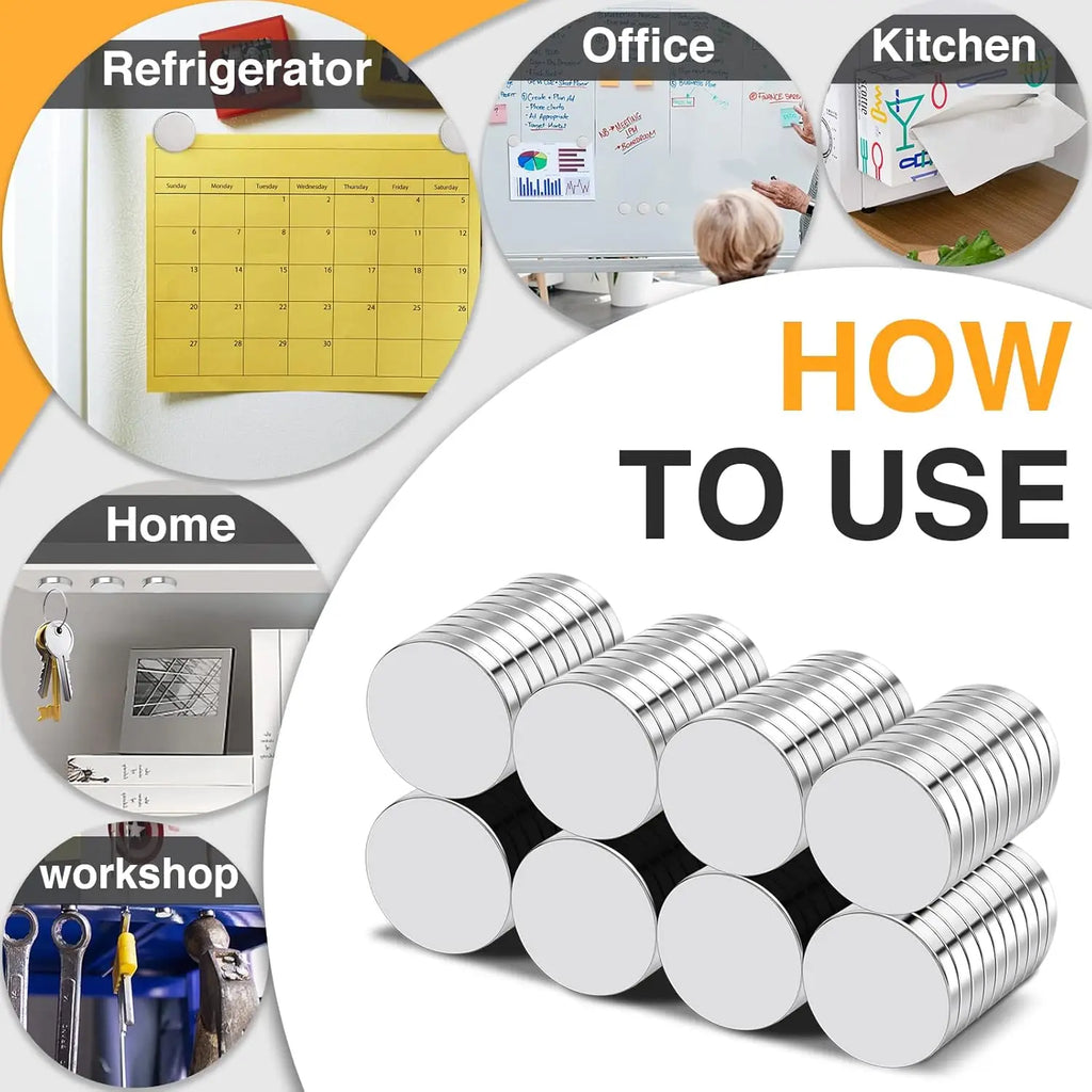 Super Powerful Magnet Round Disc Magnet for Fridge Home Office Craft 6x3 8x2 8x3 10x2 10x3 12x2 12x3 15x2