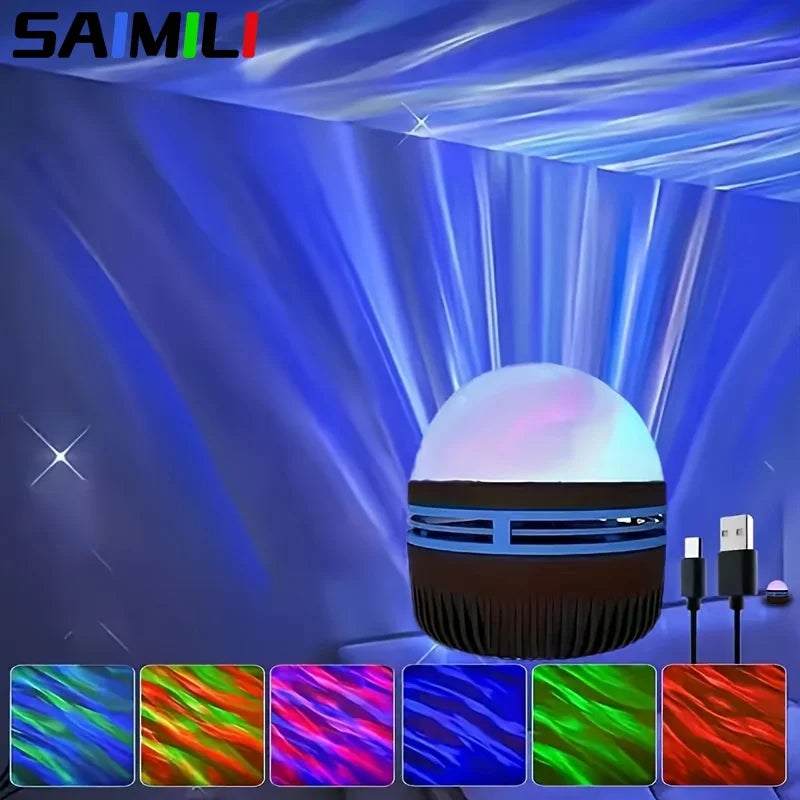 Starry Sky Projection Wave Stage Light with Remote Control USB for Camping Bedroom Decor Christmas Gifts Home Ambient Lighting