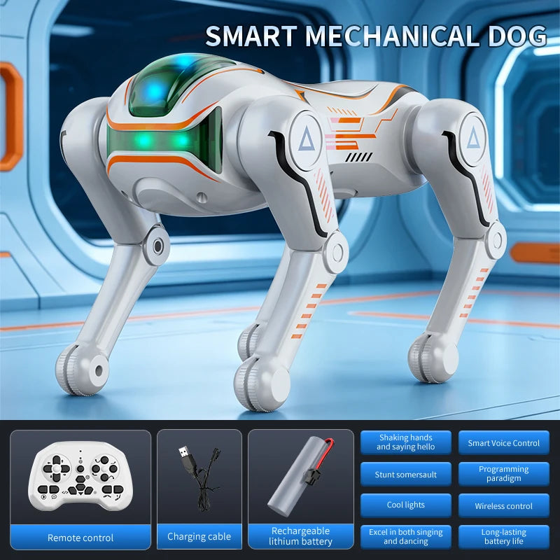 Remote Control Programming Simulation AI Machine Dog Voice Dialogue Electric Children's Intelligent Mechanical Dog Toy