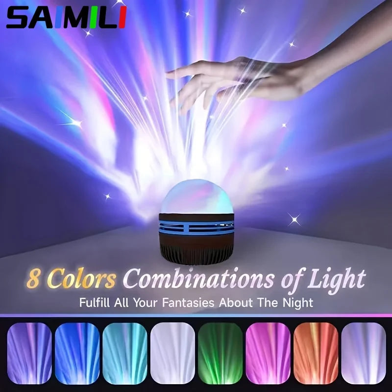 Starry Sky Projection Wave Stage Light with Remote Control USB for Camping Bedroom Decor Christmas Gifts Home Ambient Lighting