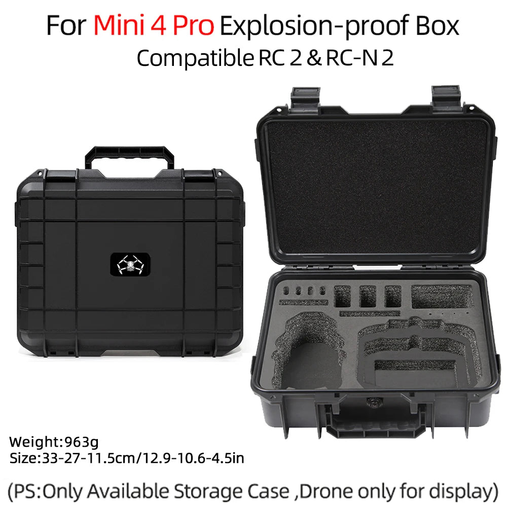 For DJI Mini 4 Pro Case Mini 4 Pro Explosion Proof Case Mini 4 Pro Bag Portable Waterproof Box Hard Shell Large Capacity Case