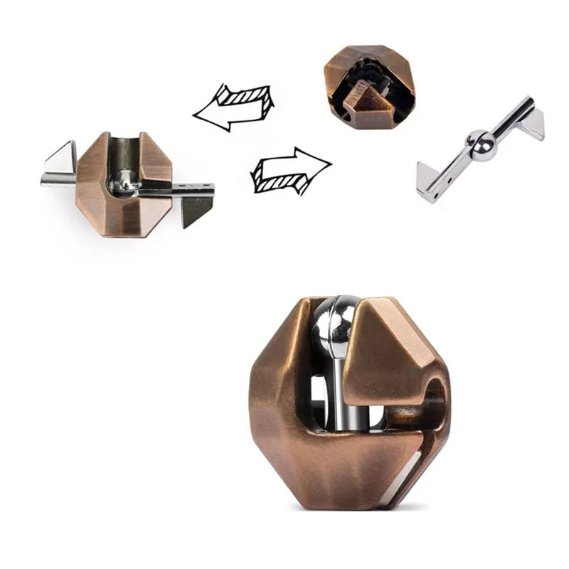 Difficult Metal Brain Teaser Puzzles for Adults Kids Magic Baffling IQ Logic Test Disentanglement Game Fun Challenge