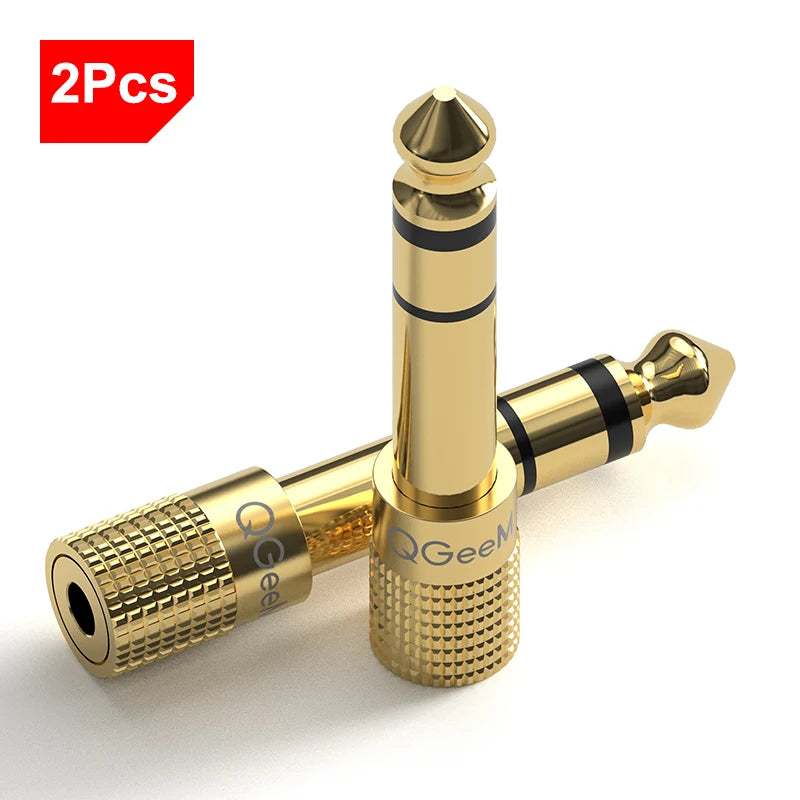 QGeeM Jack 6.5 6.35mm Male Plug to 3.5mm Female Connector Headphone Amplifier Audio Adapter Microphone AUX 6.3 3.5mm Converter