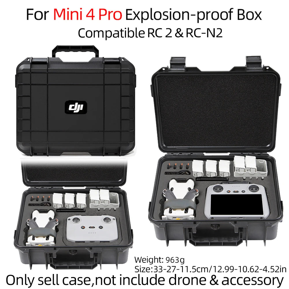 For DJI Mini 4 Pro Case Mini 4 Pro Explosion Proof Case Mini 4 Pro Bag Portable Waterproof Box Hard Shell Large Capacity Case
