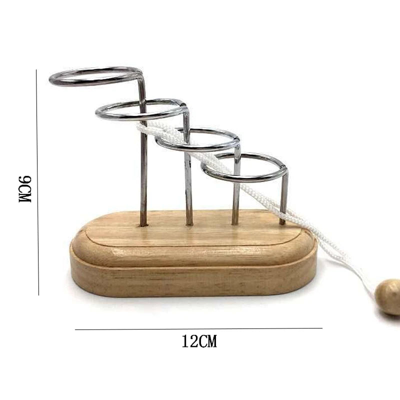Classic Brain Teaser Puzzle Wooden Threading Rope Loop Puzzles String Solution Central Educational Toys For Kids Adults