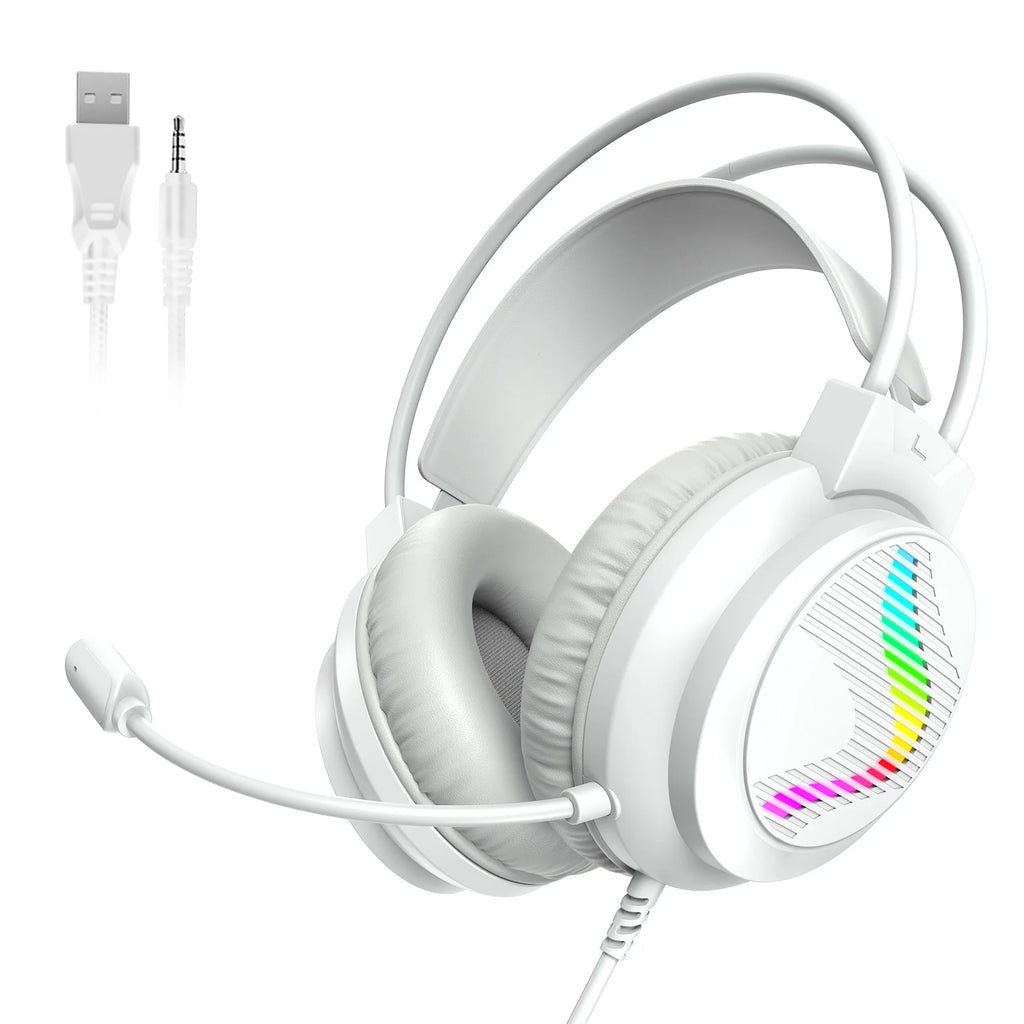 Acinaci J11  Gaming Headset for PS4 PC Xbox One PS5 Switch via 3.5mm Audio Jack, with Mic, LED Light