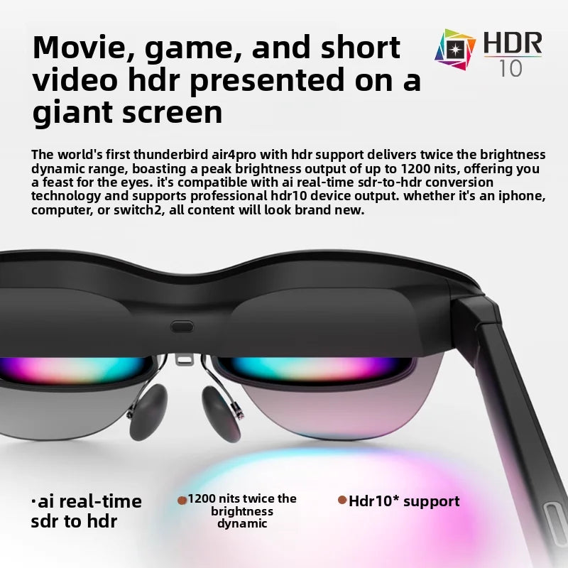 RayNeo Air 4 Pro AR Glasses 4K HDR10 135" Virtual Screen Micro-OLED 120Hz Head-Mounted XR Bluetooth DP