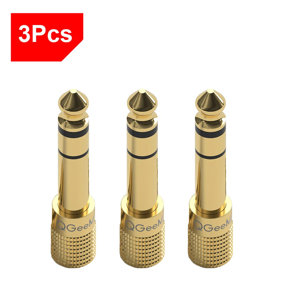 QGeeM Jack 6.5 6.35mm Male Plug to 3.5mm Female Connector Headphone Amplifier Audio Adapter Microphone AUX 6.3 3.5mm Converter