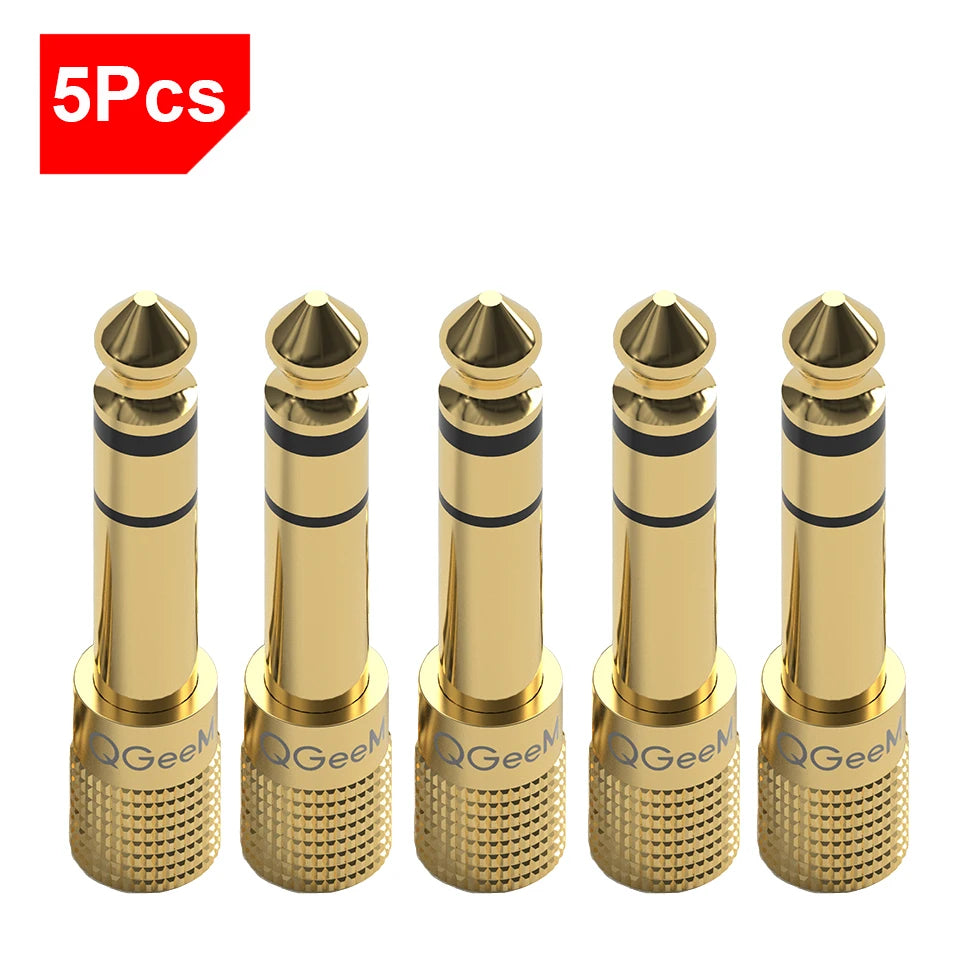 QGeeM Jack 6.5 6.35mm Male Plug to 3.5mm Female Connector Headphone Amplifier Audio Adapter Microphone AUX 6.3 3.5mm Converter